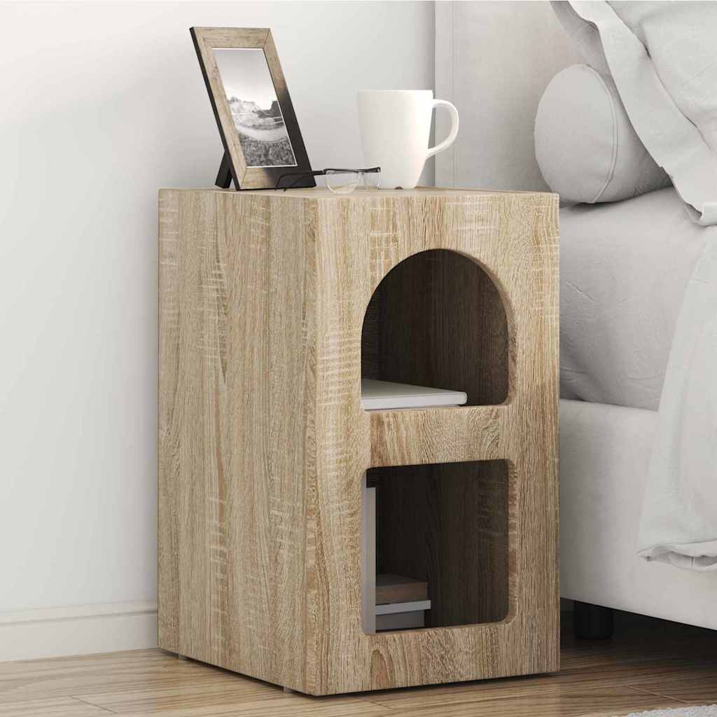 vidaXL Bedside Table ELST Sonoma Oak 29.5 x 33.5 x 50 cm 1