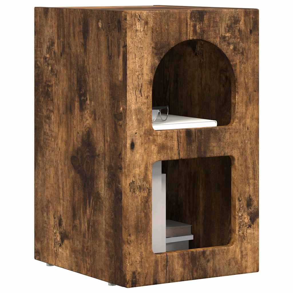 vidaXL Bedside Table ELST 2 pcs Smoked Oak 29.5 x 33.5 x 50 cm 3
