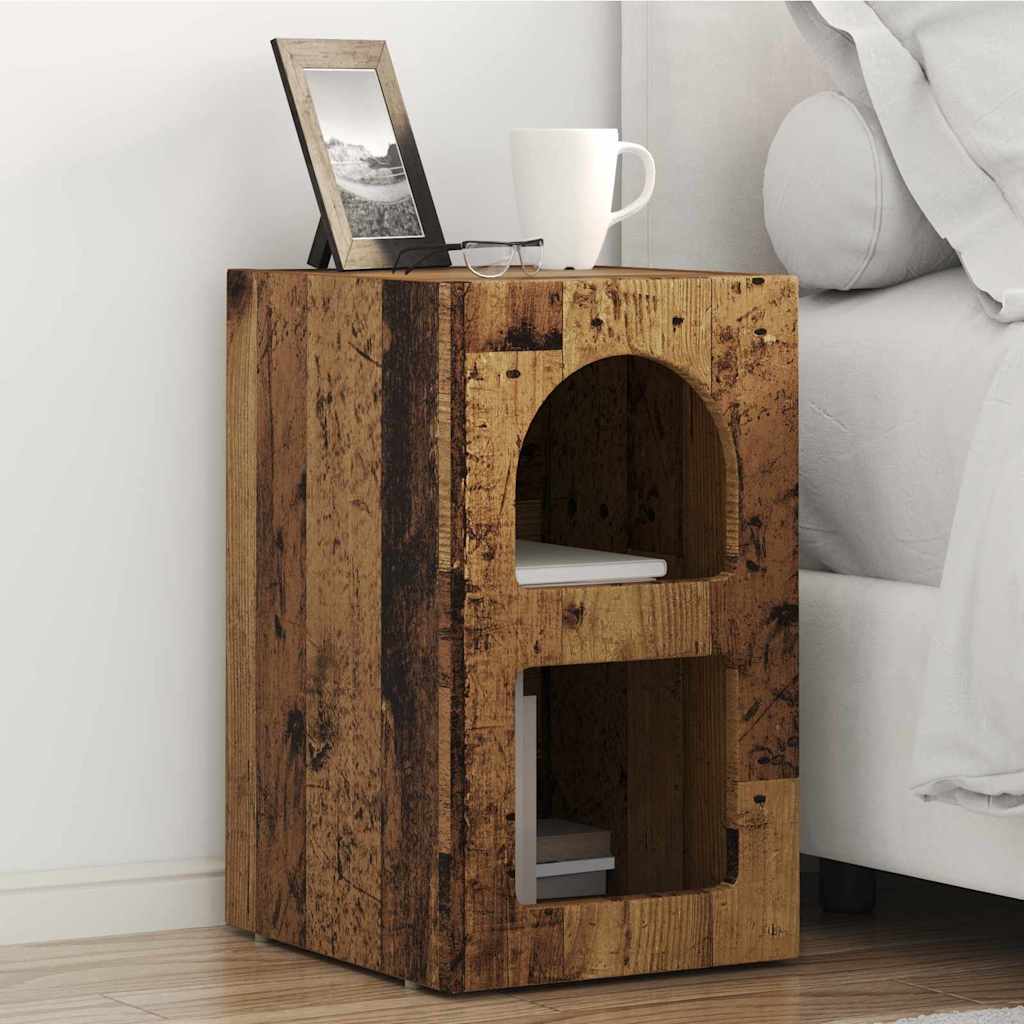 vidaXL Bedside Table ELST 2 pcs Old Wood 29.5 x 33.5 x 50 cm 1