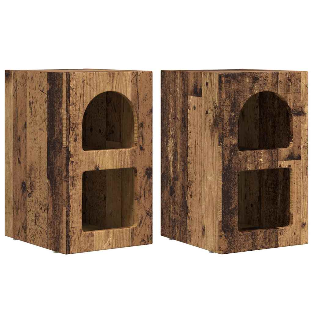 vidaXL Bedside Table ELST 2 pcs Old Wood 29.5 x 33.5 x 50 cm 2