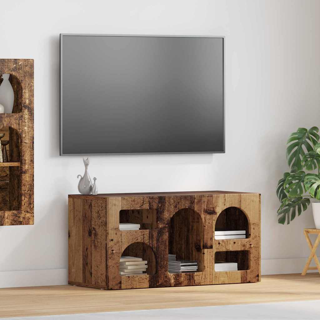 vidaXL TV Cabinet ELST 80 x 35 x 40 cm Old Wood Engineered Wood 1