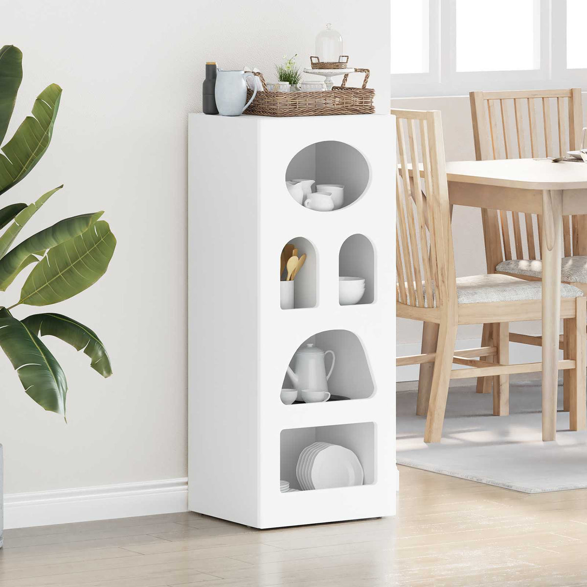 Sideboard ELST 40 x 35 x 100.5 cm Engineered Wood White