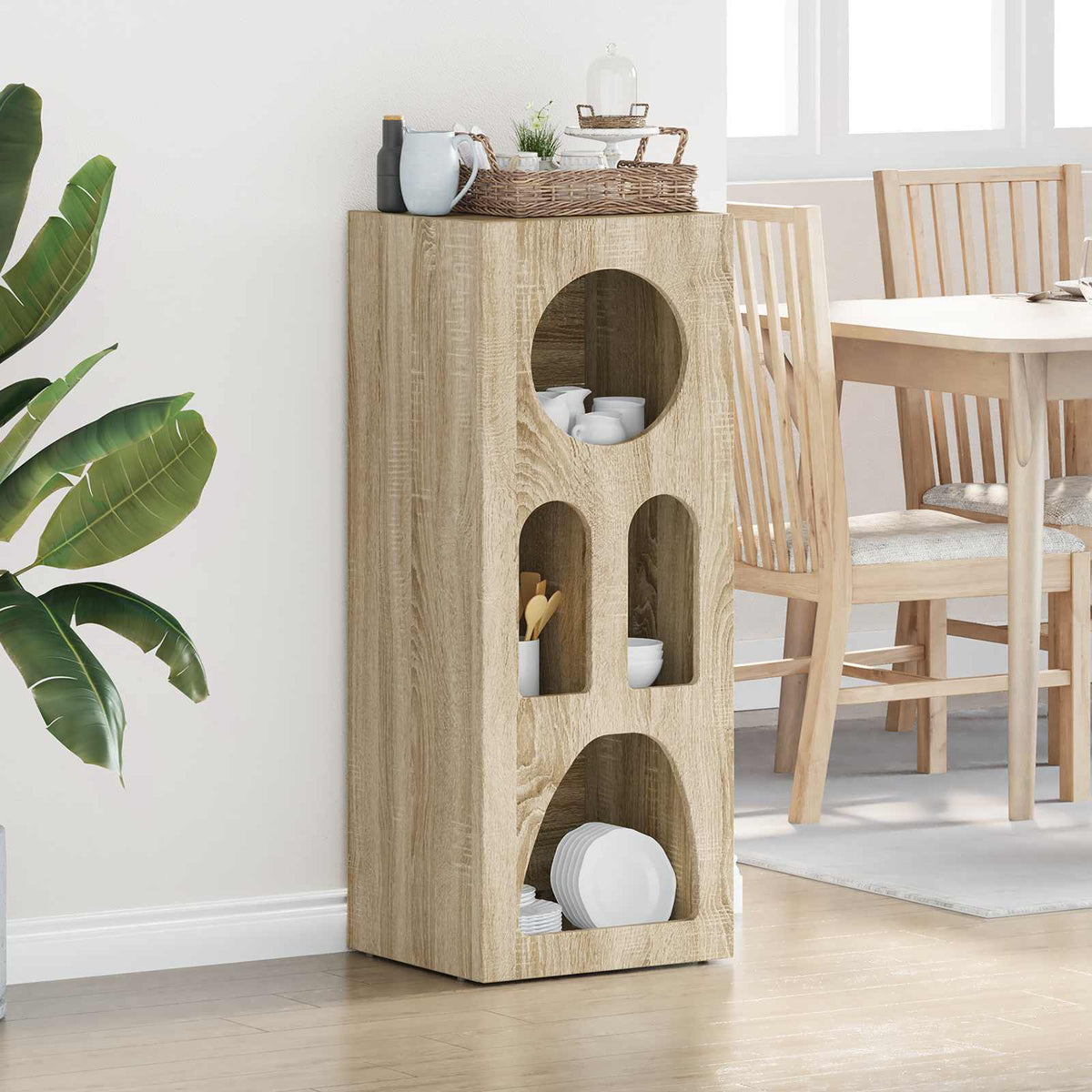 Sideboard ELST 40 x 35 x 100.5 cm Engineered Wood Sonoma oak