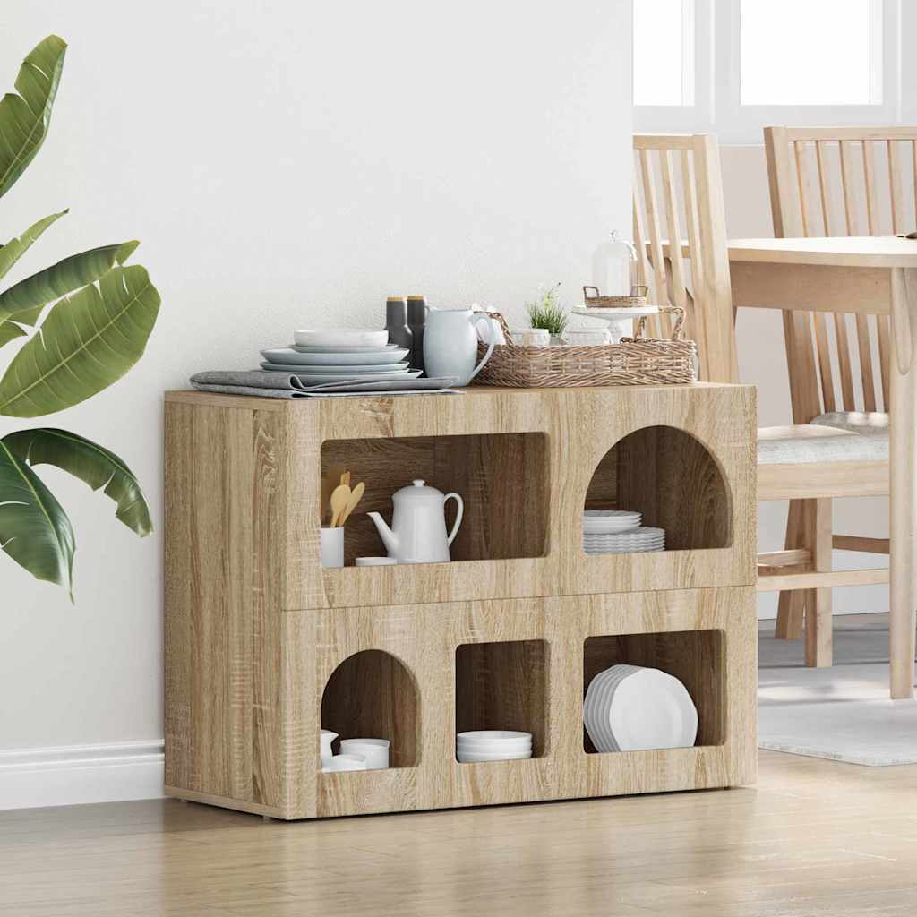 Sideboard ELST 80.5 x 35 x 59 cm Engineered Wood Sonoma oak