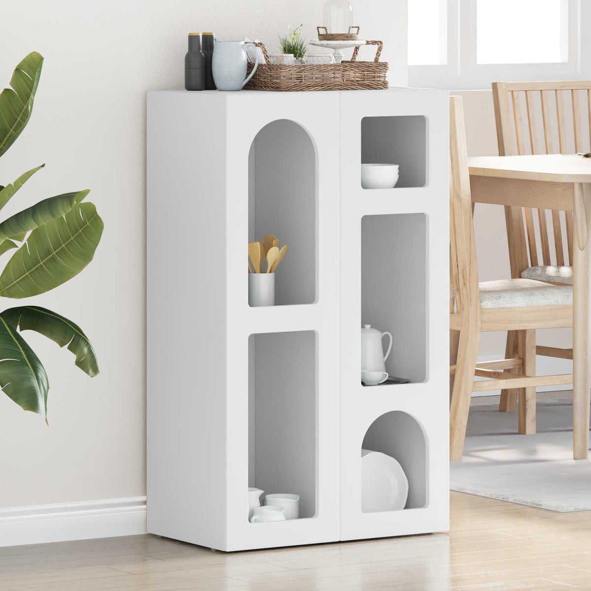 Sideboard ELST 59 x 35 x 100.5 cm Engineered Wood White