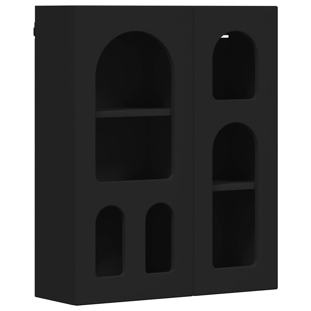vidaXL Hanging Cabinet ELST Black 59 x 20 x 71.5 cm Engineered Wood 2