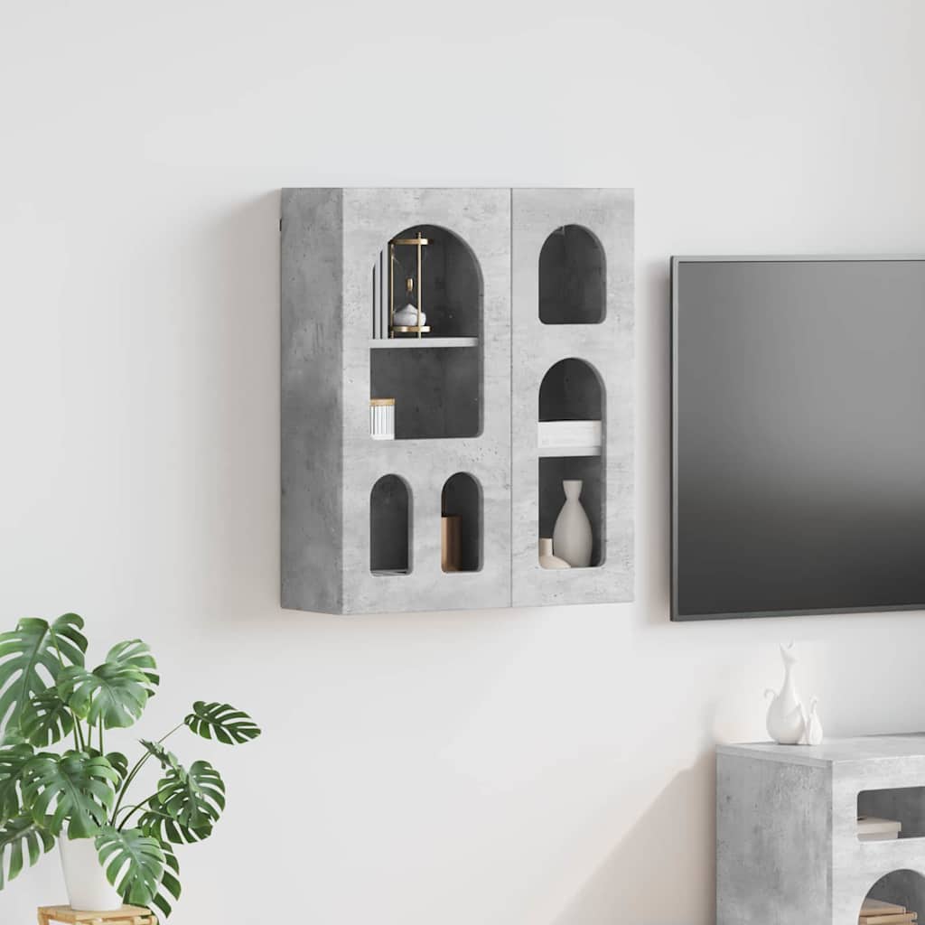 vidaXL Hanging Cabinet with Shelf ELST Concrete Grey 59 x 20 x 71.5 cm 1