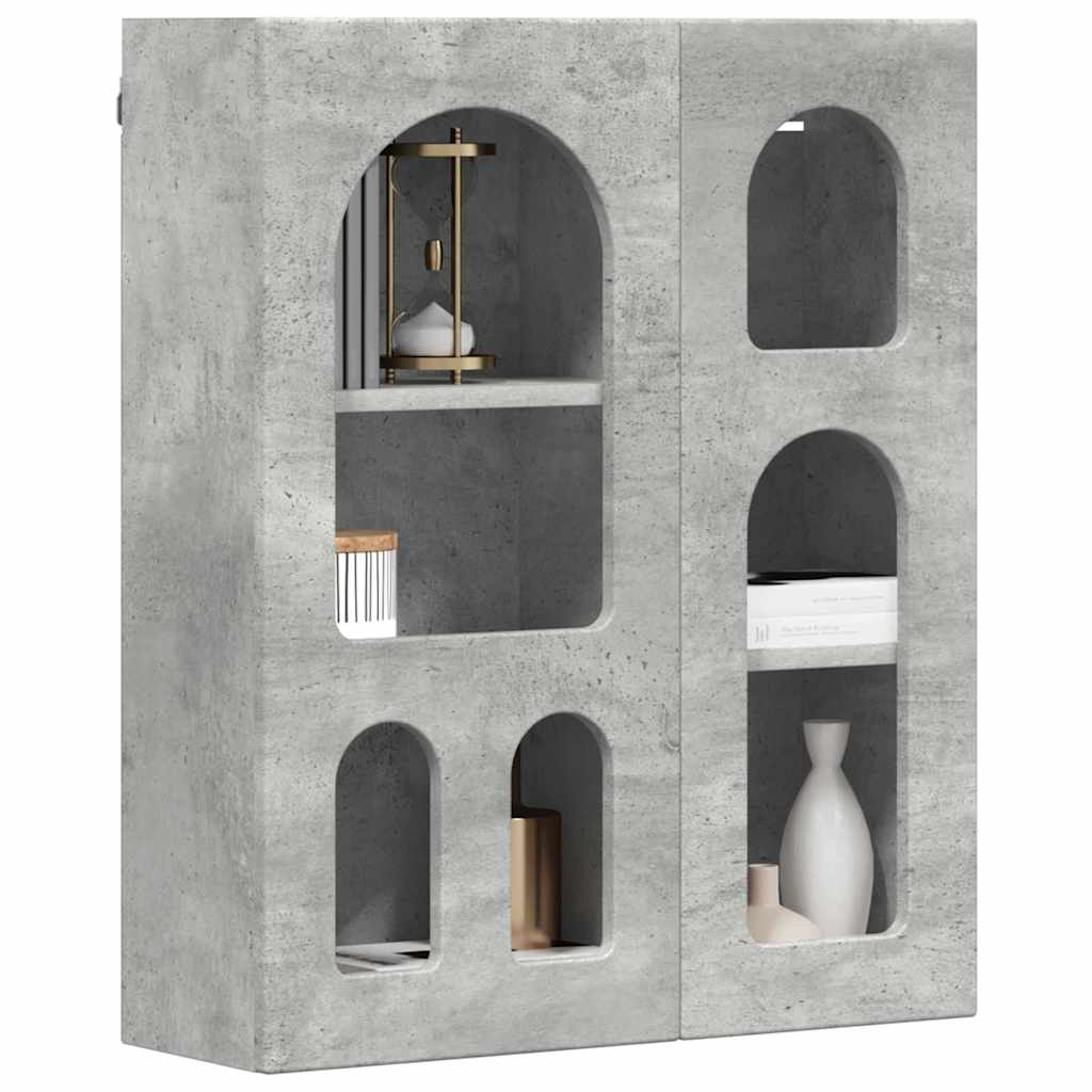 vidaXL Hanging Cabinet with Shelf ELST Concrete Grey 59 x 20 x 71.5 cm 3