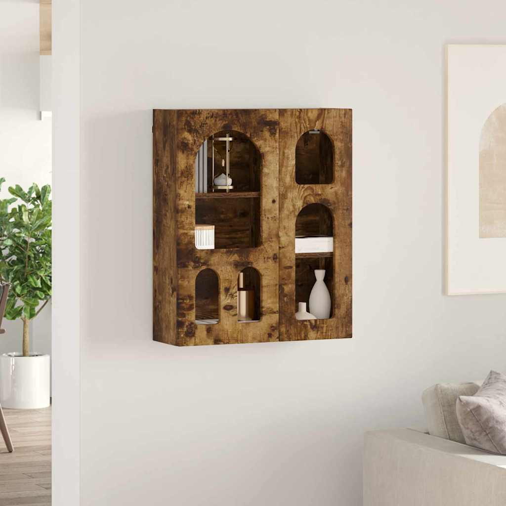 vidaXL Hanging Cabinet with Shelf ELST Smoked Oak 59 x 20 x 71.5 cm 4