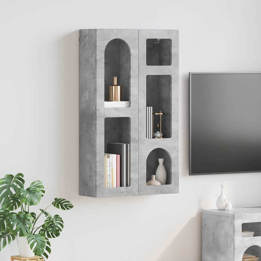 Hanging Cabinet with Shelf ELST Concrete Grey