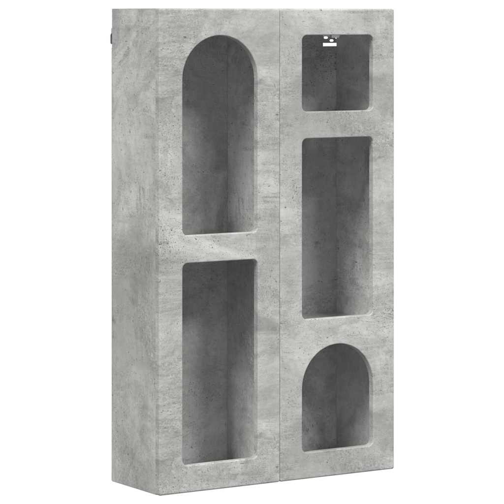 vidaXL Hanging Cabinet with Shelf ELST Concrete Grey 59 x 20 x 100 cm 2