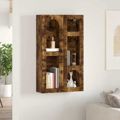 vidaXL Hanging Cabinet with Shelf ELST Smoked Oak 59 x 20 x 100 cm 4
