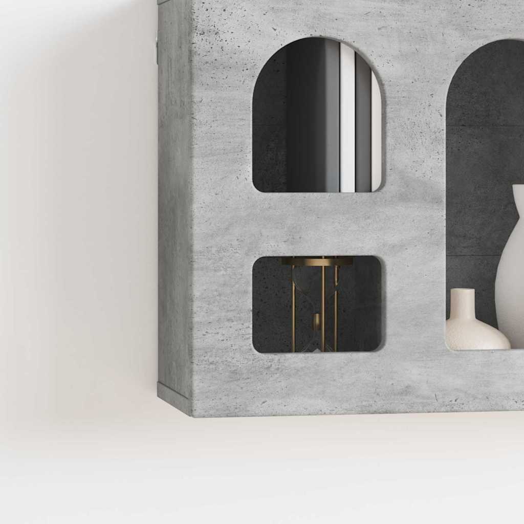 vidaXL Hanging Cabinet with Shelf ELST Concrete Grey 60 x 20 x 40 cm 4