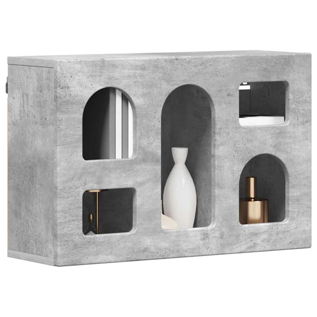vidaXL Hanging Cabinet with Shelf ELST Concrete Grey 60 x 20 x 40 cm 3