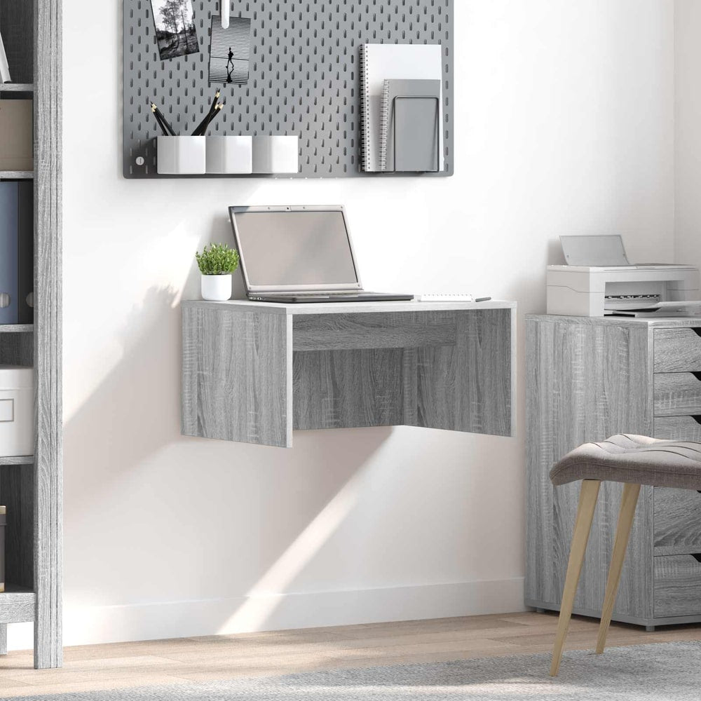 vidaXL Wall-Mounted Desk Grey Sonoma 60 x 45 x 30 cm Engineered Wood 1