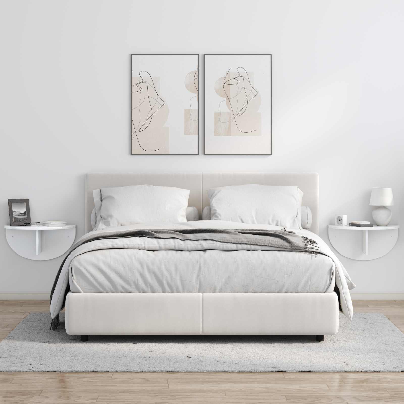 vidaXL Wall Shelf Wall-Mounted High Gloss White 48 x 24 x 24 cm 4