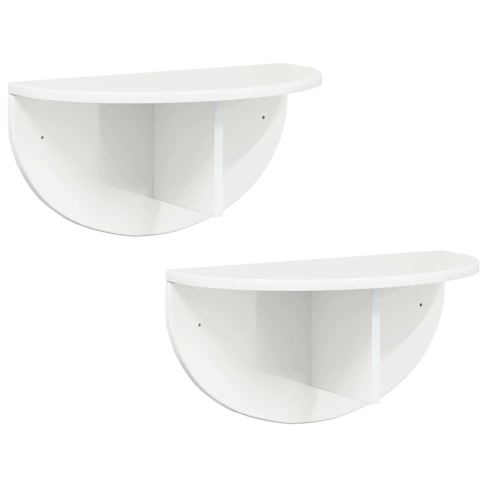 vidaXL Wall Shelf 2 pcs High Gloss White 48 x 24 x 24 cm 2