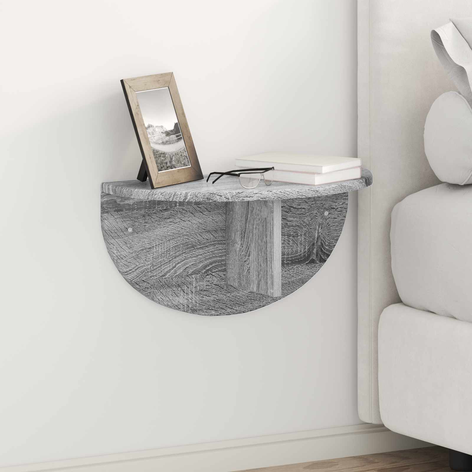 vidaXL Wall Shelf 2 pcs Grey Sonoma 48 x 24 x 24 cm Engineered Wood 1