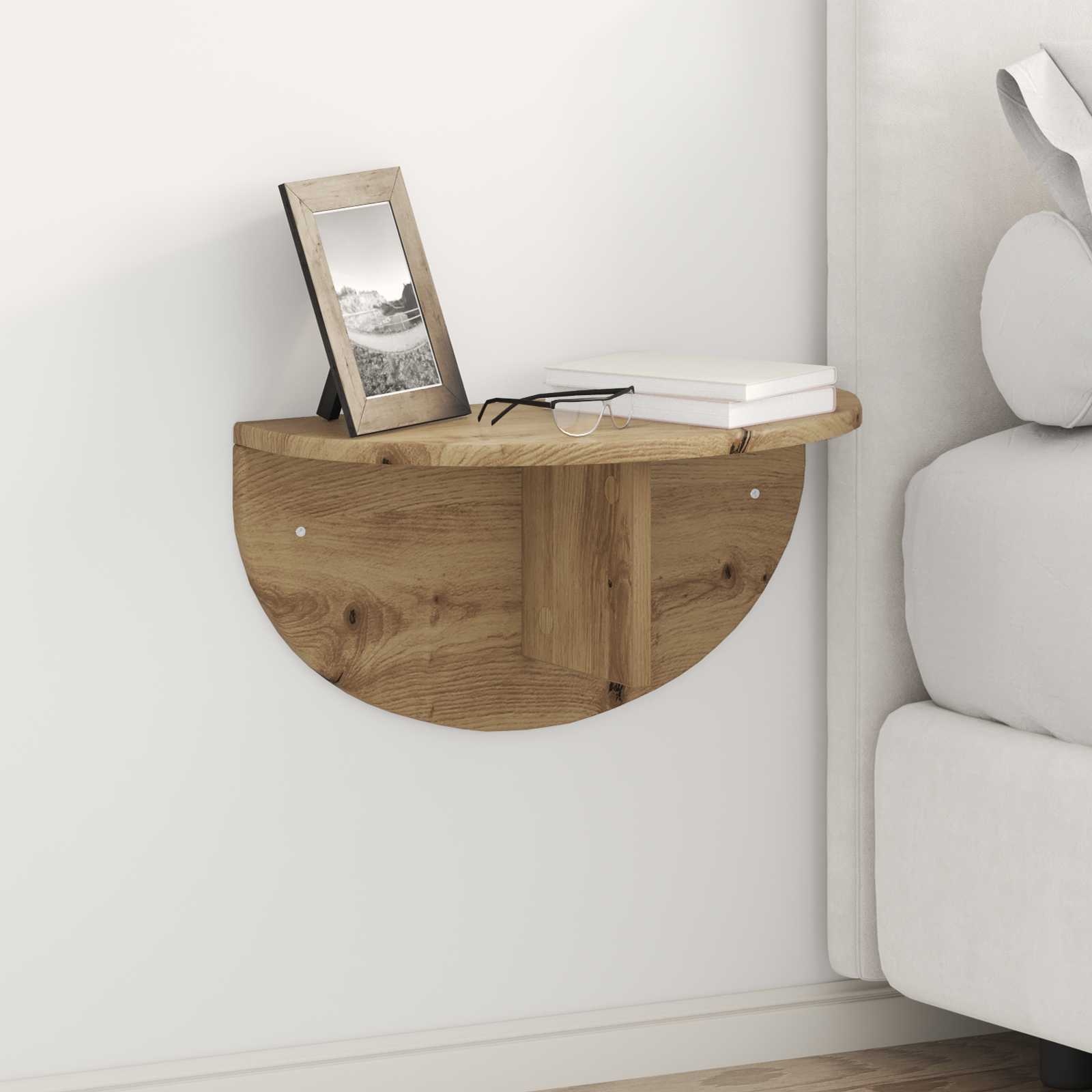 vidaXL Wall Shelf 2 pcs Artisan Oak 48 x 24 x 24 cm Engineered Wood 1