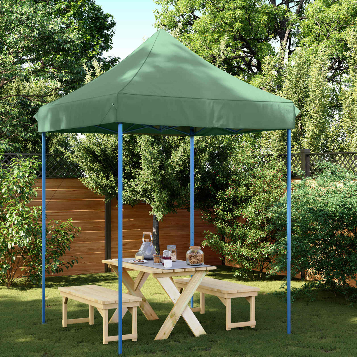 Party Tent 200 x 200 x 306 cm Oxford Fabric Yes without Sidewall Green