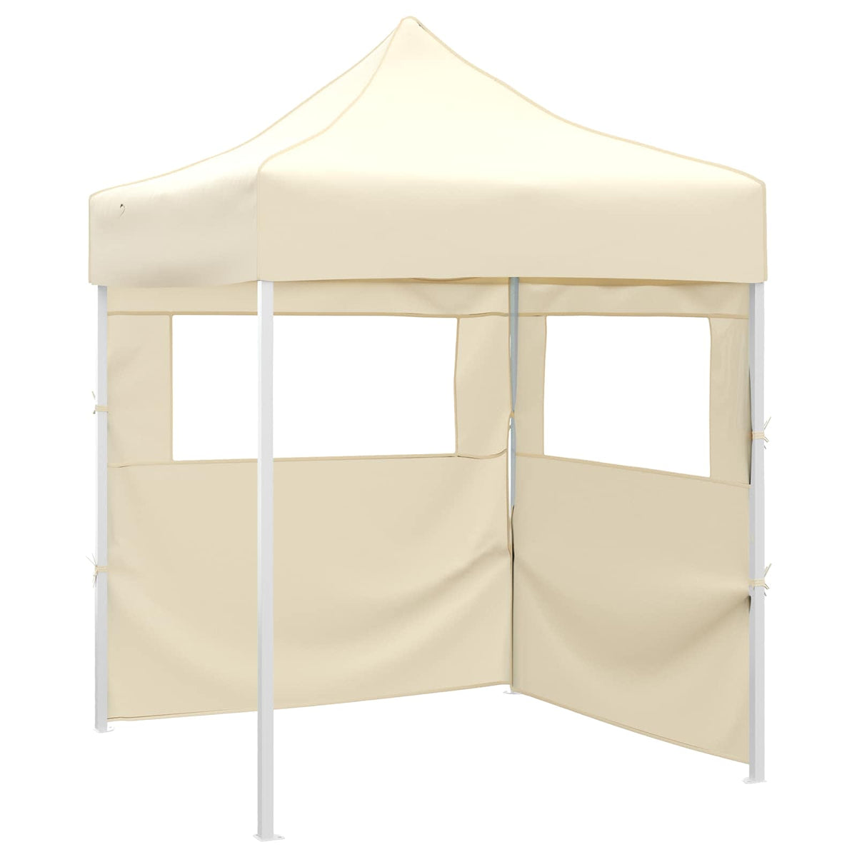 Party Tent 200 x 200 x 306 cm Oxford Fabric Yes with 2 Sidewalls Cream