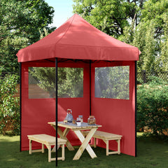 Party Tent 200 x 200 x 306 cm Oxford Fabric Yes with 2 Sidewalls Burgundy