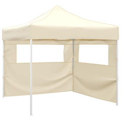 Party Tent 292 x 292 x 315 cm Oxford Fabric Yes with 2 Sidewalls Cream