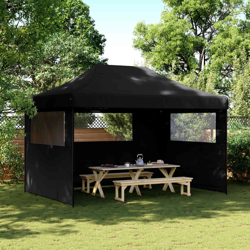 Party Tent 279 x 410 x 315 cm Oxford Fabric Yes with 2 Sidewalls Black