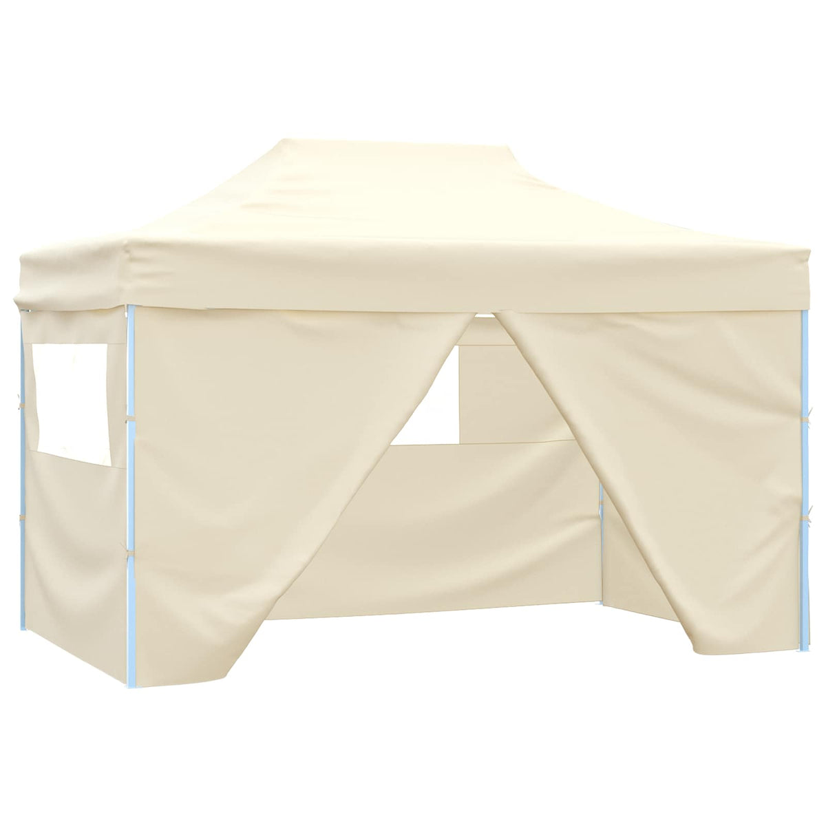 Party Tent 279 x 410 x 315 cm Oxford Fabric Yes with 4 Sidewalls Cream