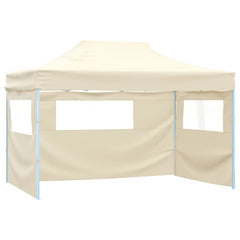 Party Tent 279 x 410 x 315 cm Oxford Fabric Yes with 4 Sidewalls Cream