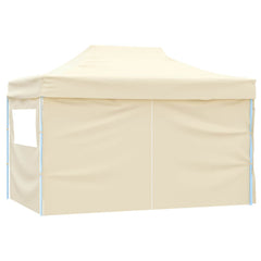 Party Tent 279 x 410 x 315 cm Oxford Fabric Yes with 4 Sidewalls Cream