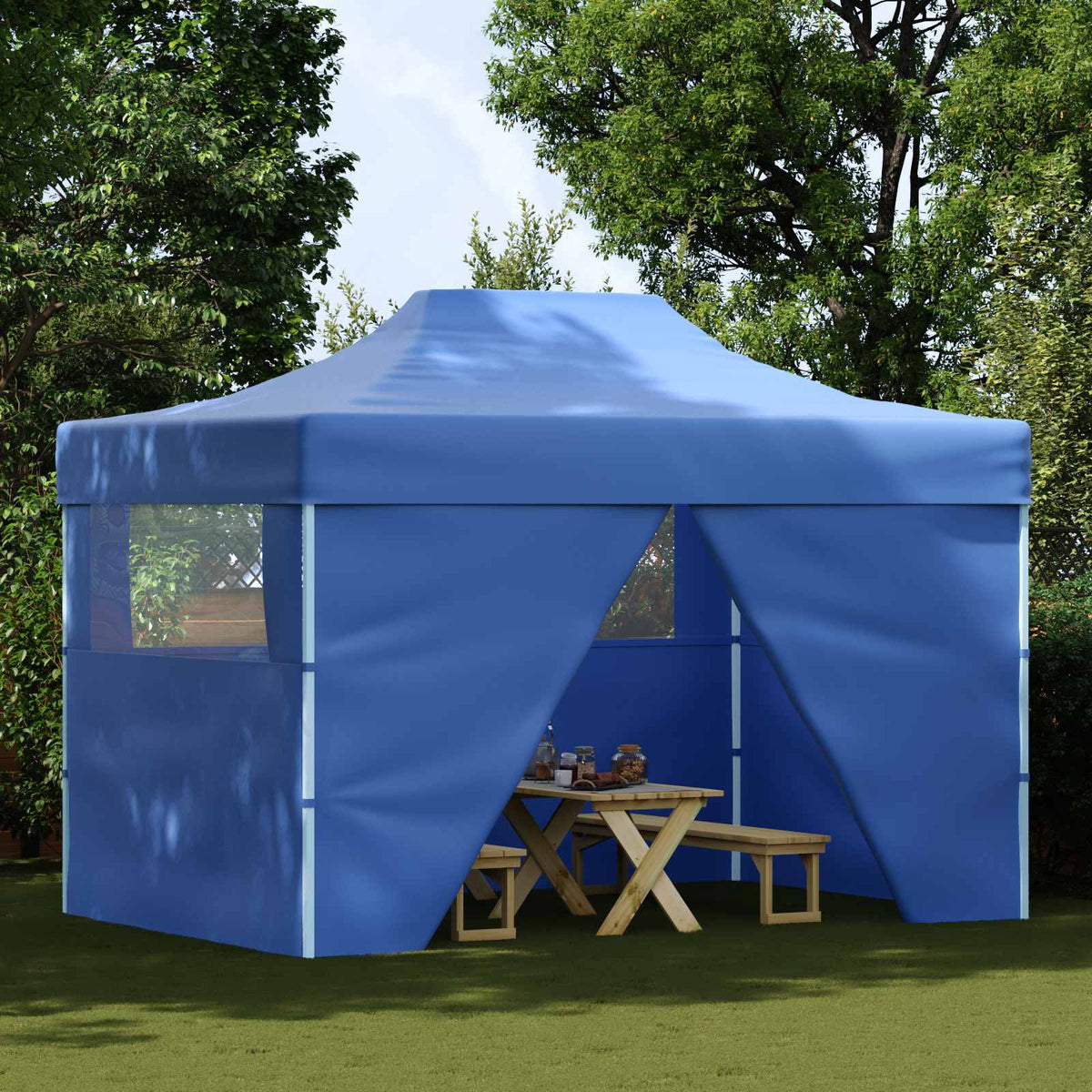 Party Tent Oxford Fabric Yes Sidewalls Blue