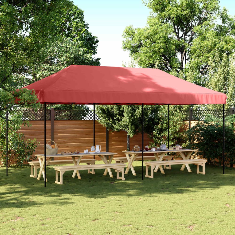 Party Tent 292 x 580 x 315 cm Oxford Fabric Yes without Sidewall Burgundy