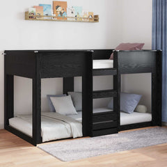 vidaXL Floor Bed Frame Black Oak 75 x 190 cm Engineered Wood 4