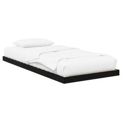 vidaXL Floor Bed Frame Black Oak 75 x 190 cm Engineered Wood 2