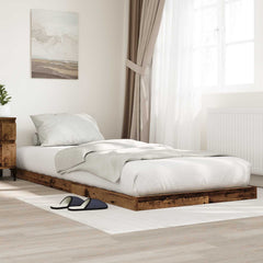 Floor Bed Frame Engineered Wood Length 190 cm Old wood 75 cm