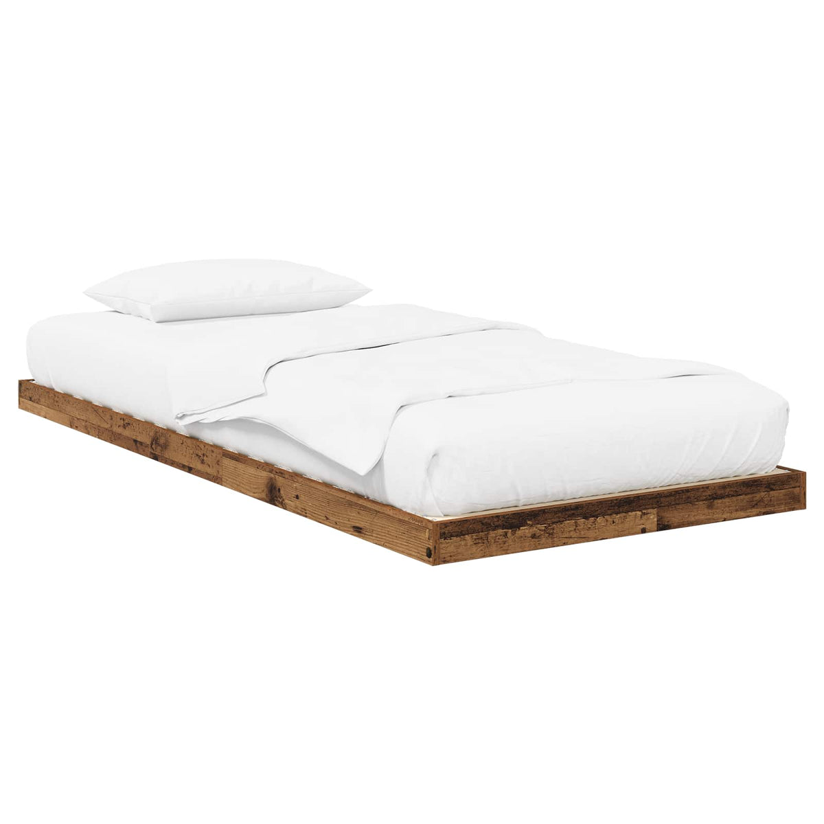 Floor Bed Frame Engineered Wood Length 190 cm Old wood 75 cm