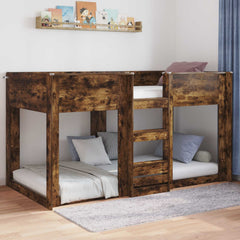 vidaXL Floor Bed Frame Smoked Oak 90 x 190 cm Engineered Wood 4