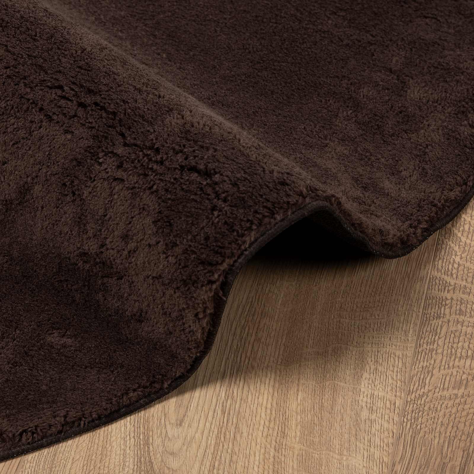 vidaXL Medium Pile Soft and Washable Rug HUARTE Brown Ø 100 CM 6