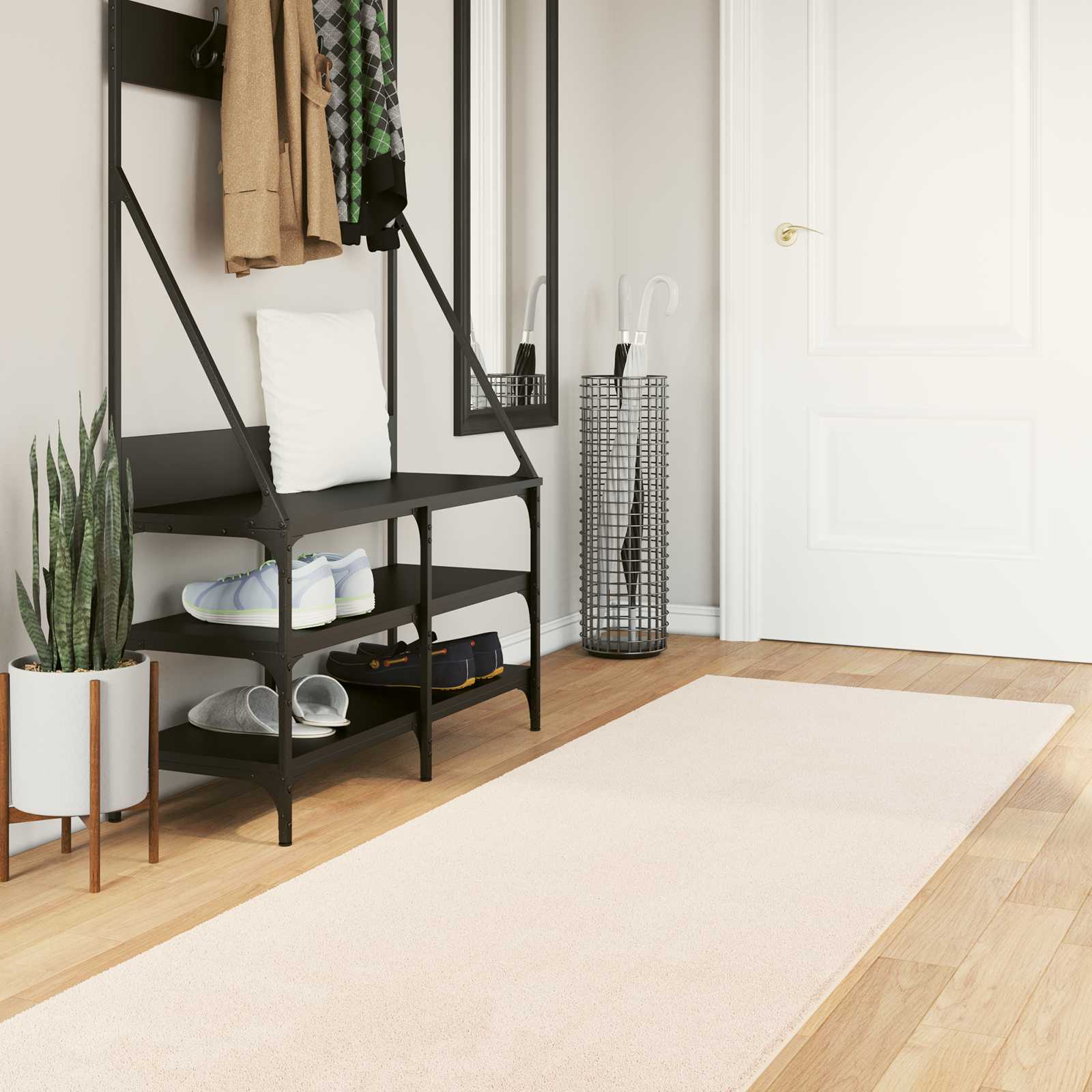 vidaXL Medium Pile Soft and Washable Rug HUARTE Beige 80 x 300 cm 1