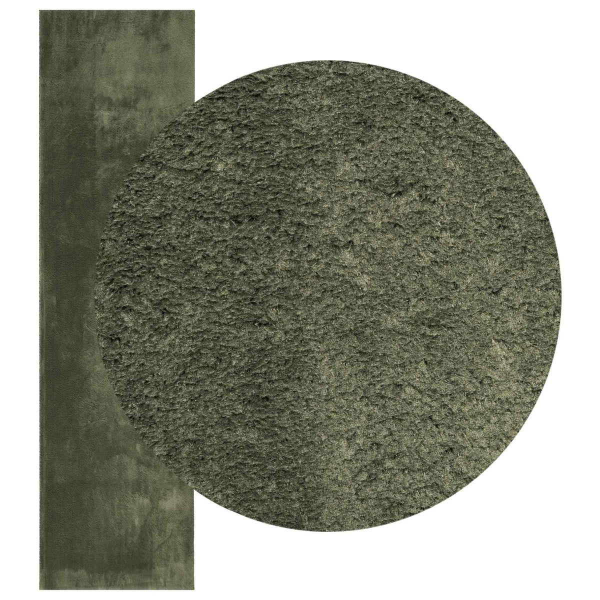 Rug HUARTE 100% Polyester Flat Green 60 x 110–Ø 80 cm 80 x 300 cm