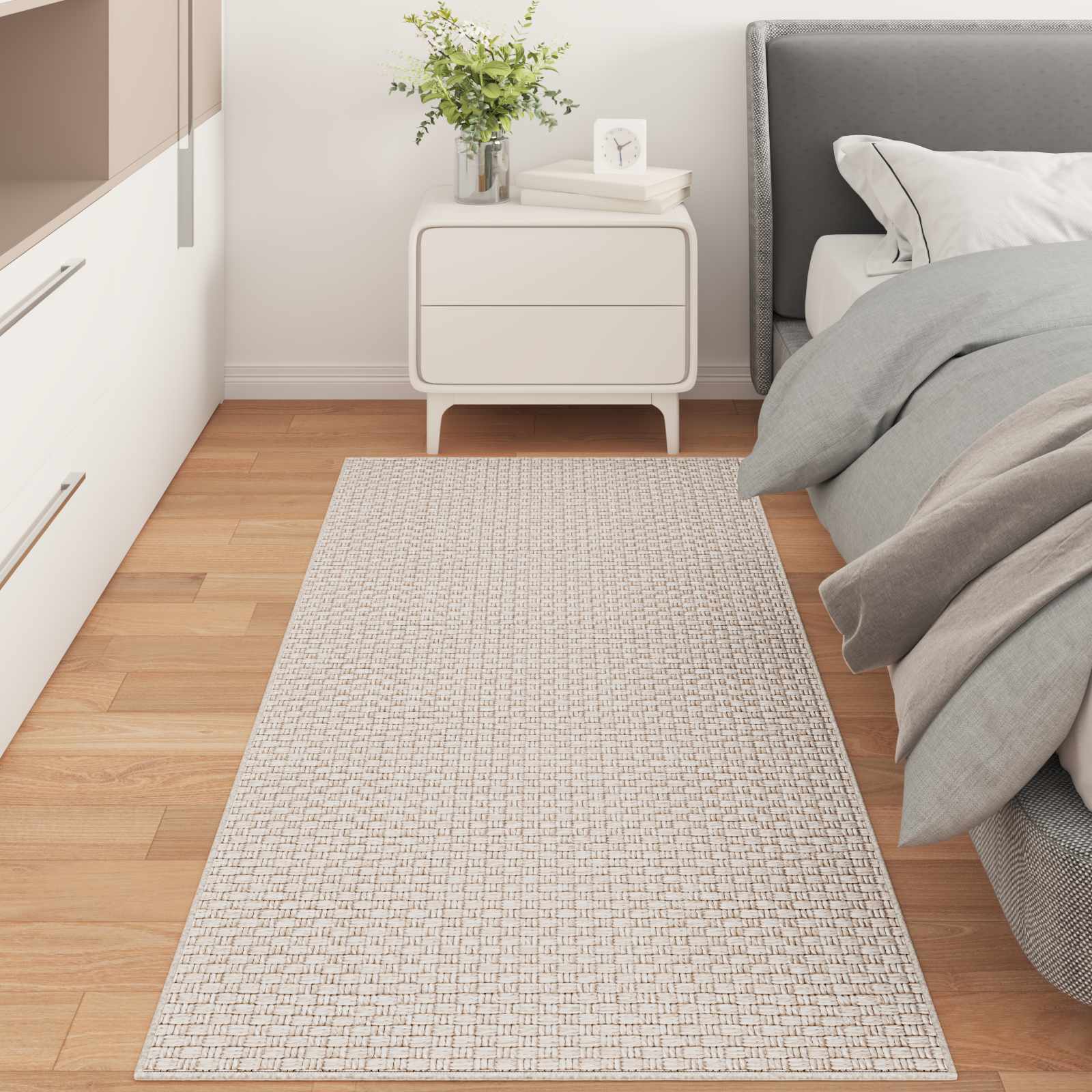 vidaXL Area Rugs Rectangular FARO Cream 150 x 80 cm Polyester 1