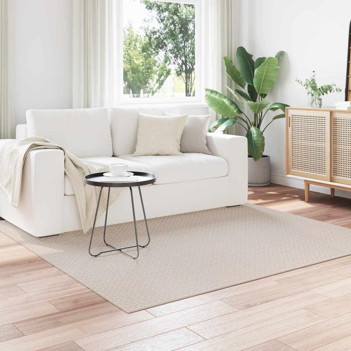 Area Rugs Rectangular FARO Cream Polyester