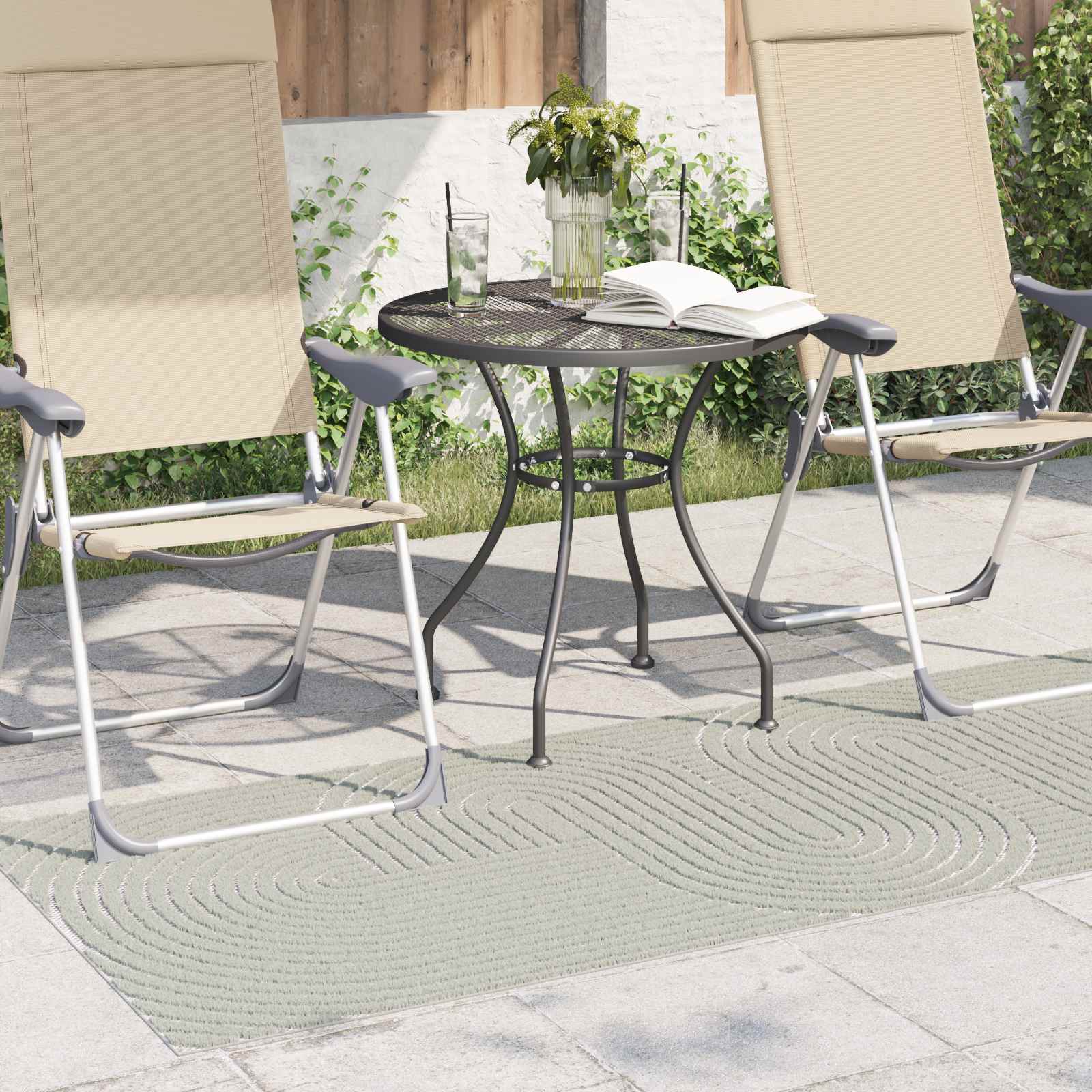 vidaXL Indoor and Outdoor Rug PALMERAS Green 80 x 150 cm Polyester 3