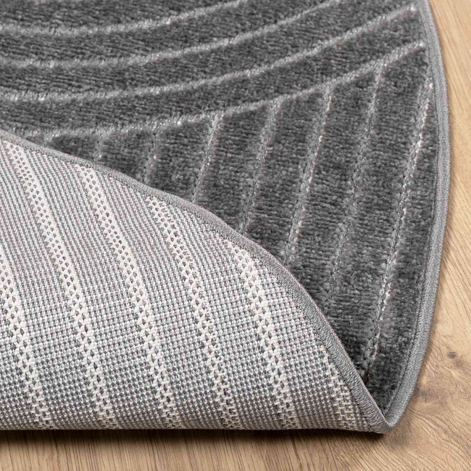 vidaXL Indoor and Outdoor Rug PALMERAS Anthracite Ø 120 CM Polyester 4