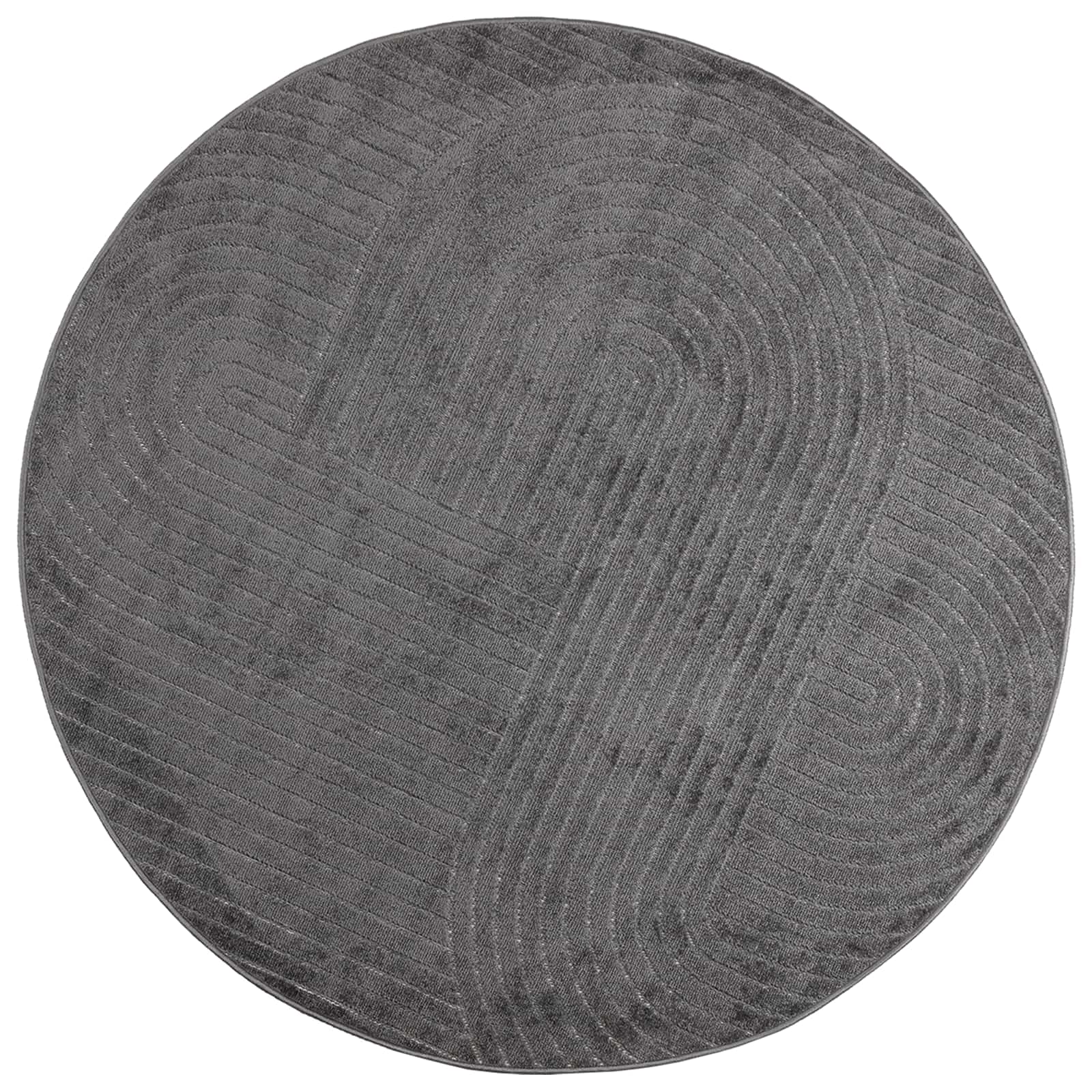 vidaXL Indoor and Outdoor Rug PALMERAS Anthracite Ø 120 CM Polyester 2
