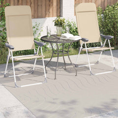 vidaXL Indoor and Outdoor Rug PALMERAS Cream 120 x 120 cm Polyester 3