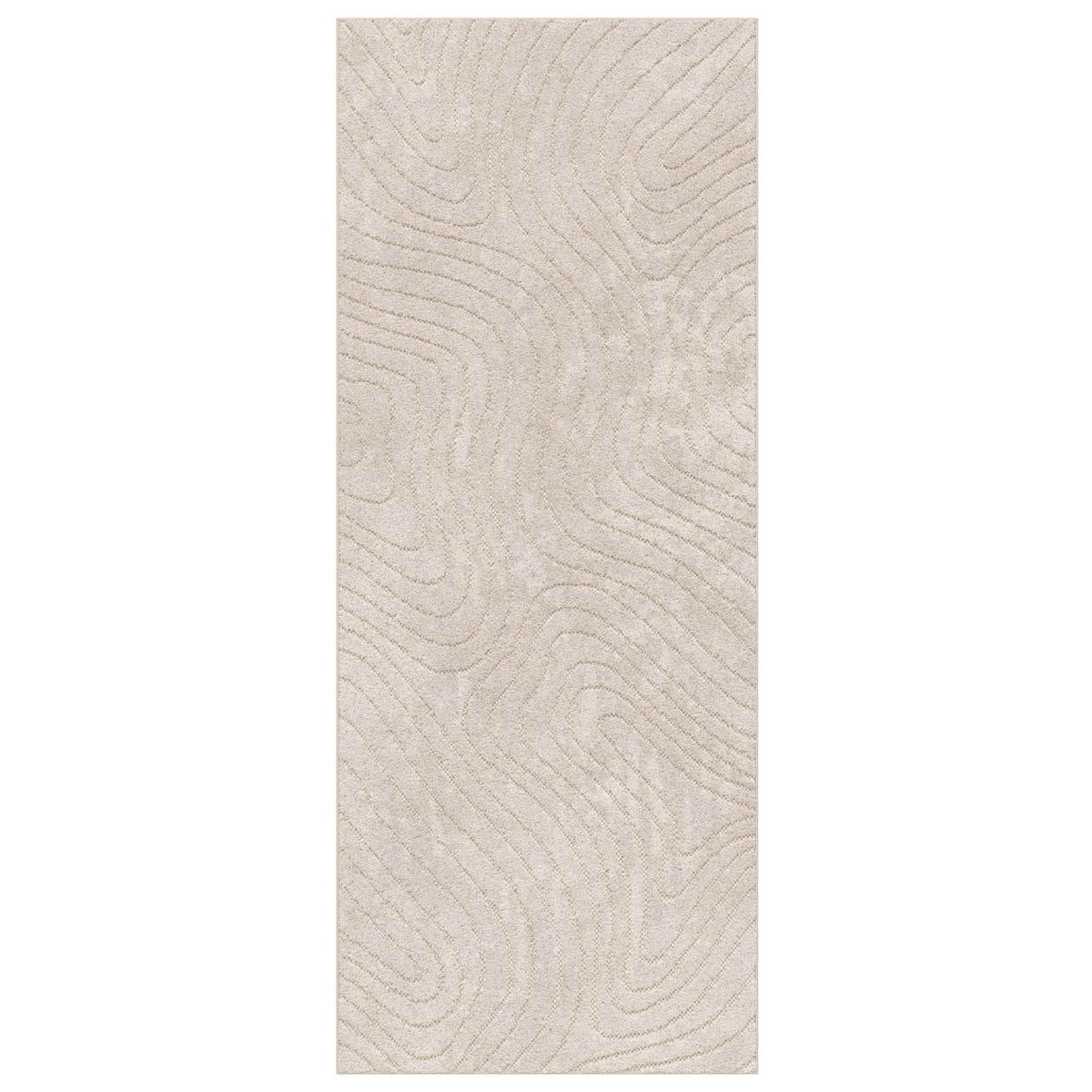 Indoor and Outdoor Rug PALMERAS Polyester Waveform Beige 80 x 150 cm