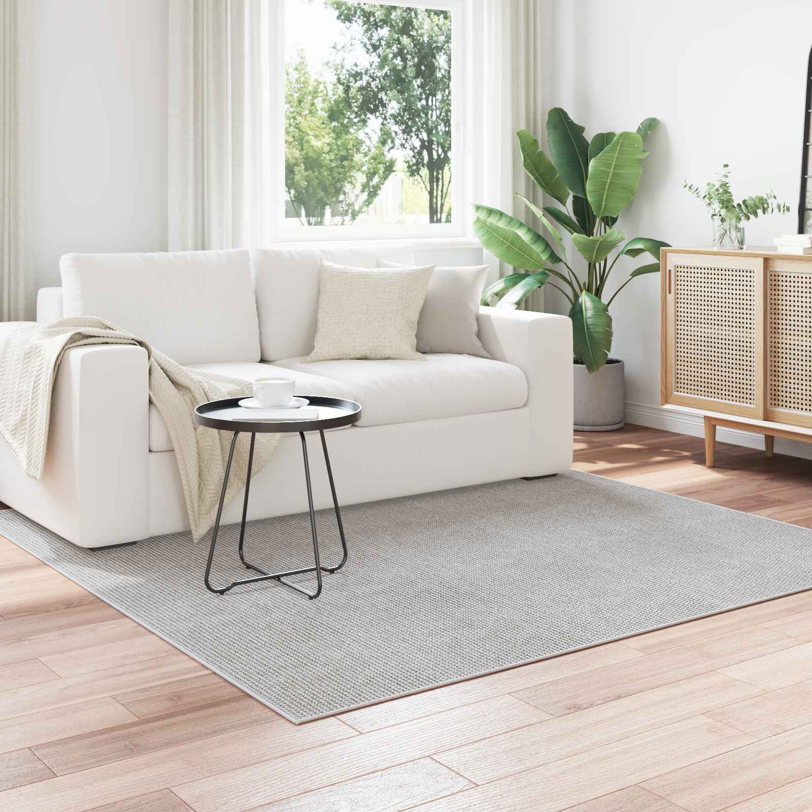 vidaXL Indoor Rug LUGO Cream 120 x 120 cm Polyester 1