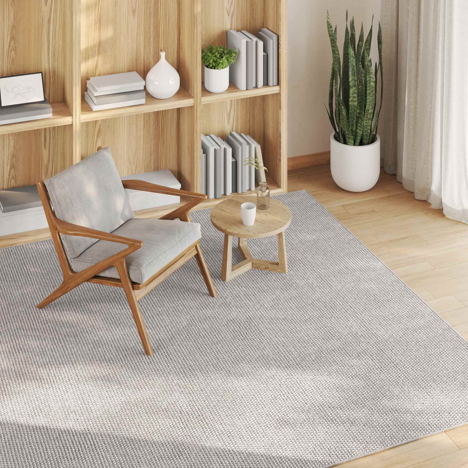 vidaXL Indoor Rug LUGO Cream 120 x 120 cm Polyester 3
